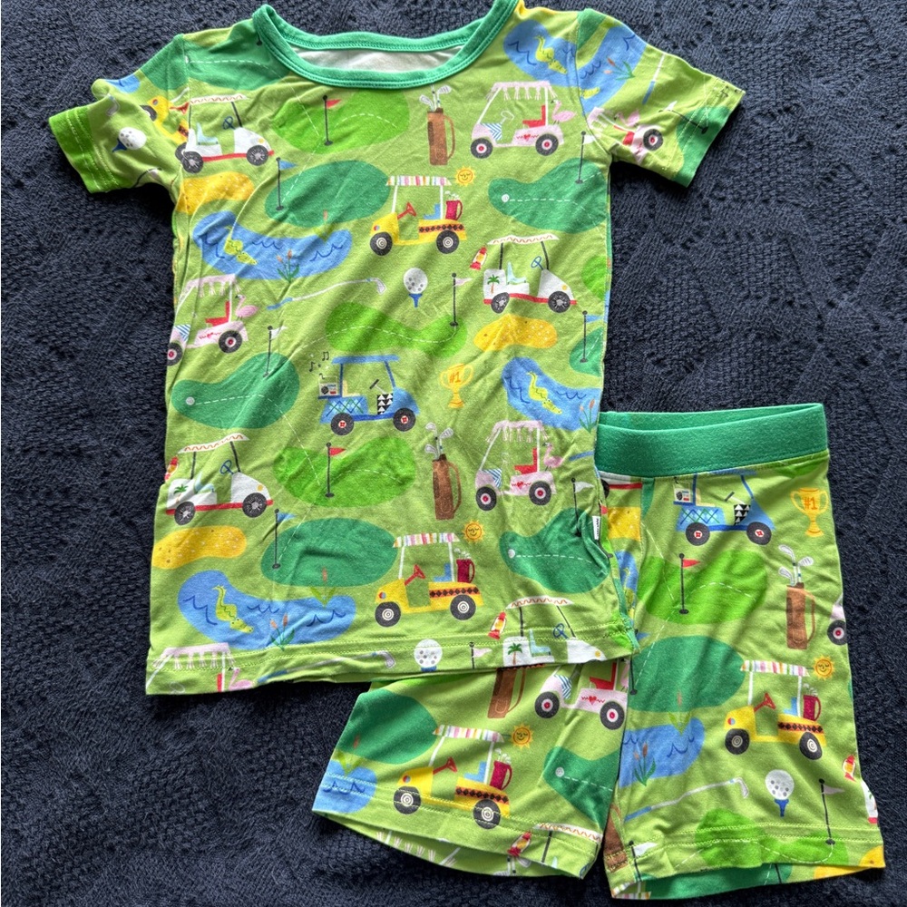 Little Sleepies: Fairway Fun Two-Piece Short Sleeve & Shorts Pajama Set